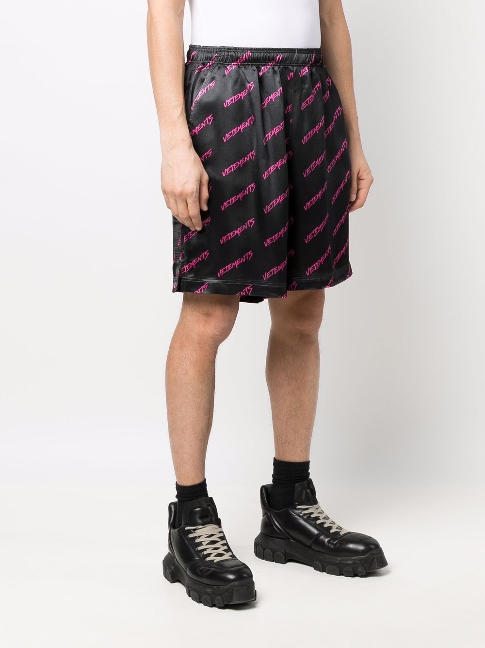 logo-print track shorts - 4