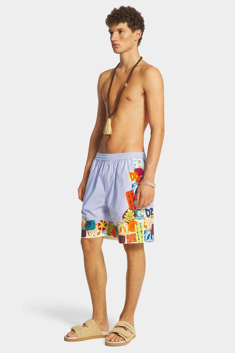 SUMMER LOVERS ELASTIC PINSTRIPE BOXER SHORTS 3