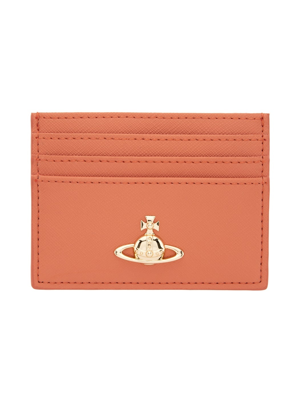 Orange Saffiano Card Holder - 1