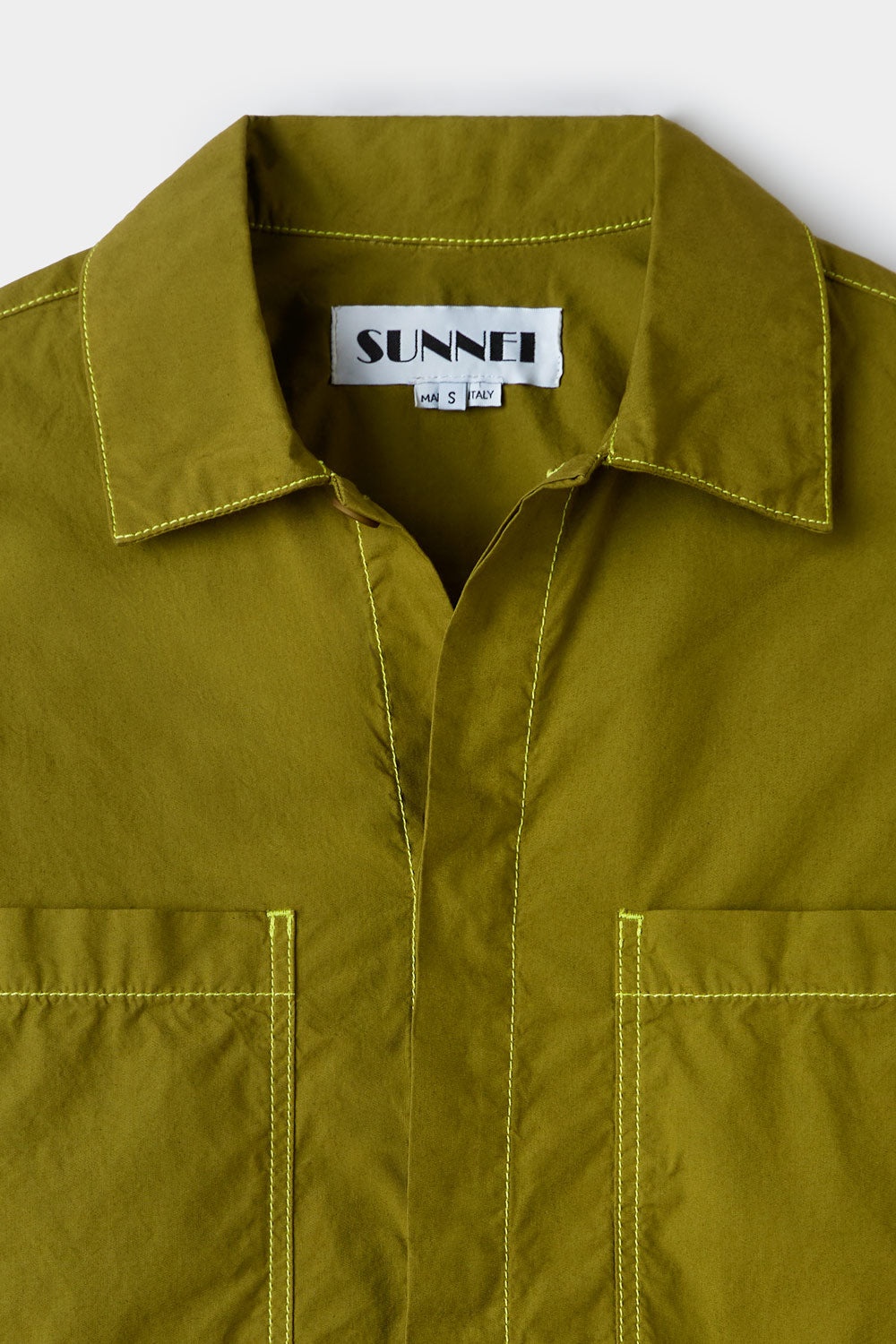 POCKET REGULAR SHIRT / olive green - 4
