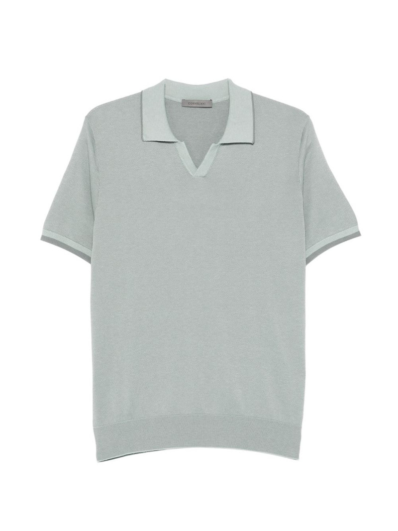 textured-knit V-neck T-shirt 1