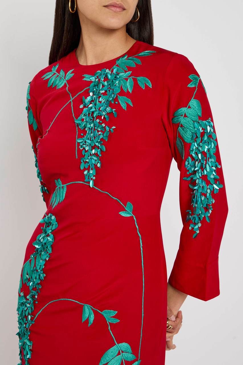 Bernadette Harry Embroidered Silk Maxi Dress - 5