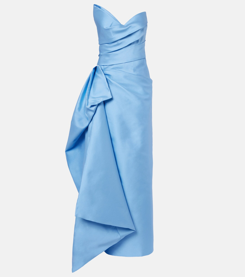 Draped asymmetric bustier gown 1