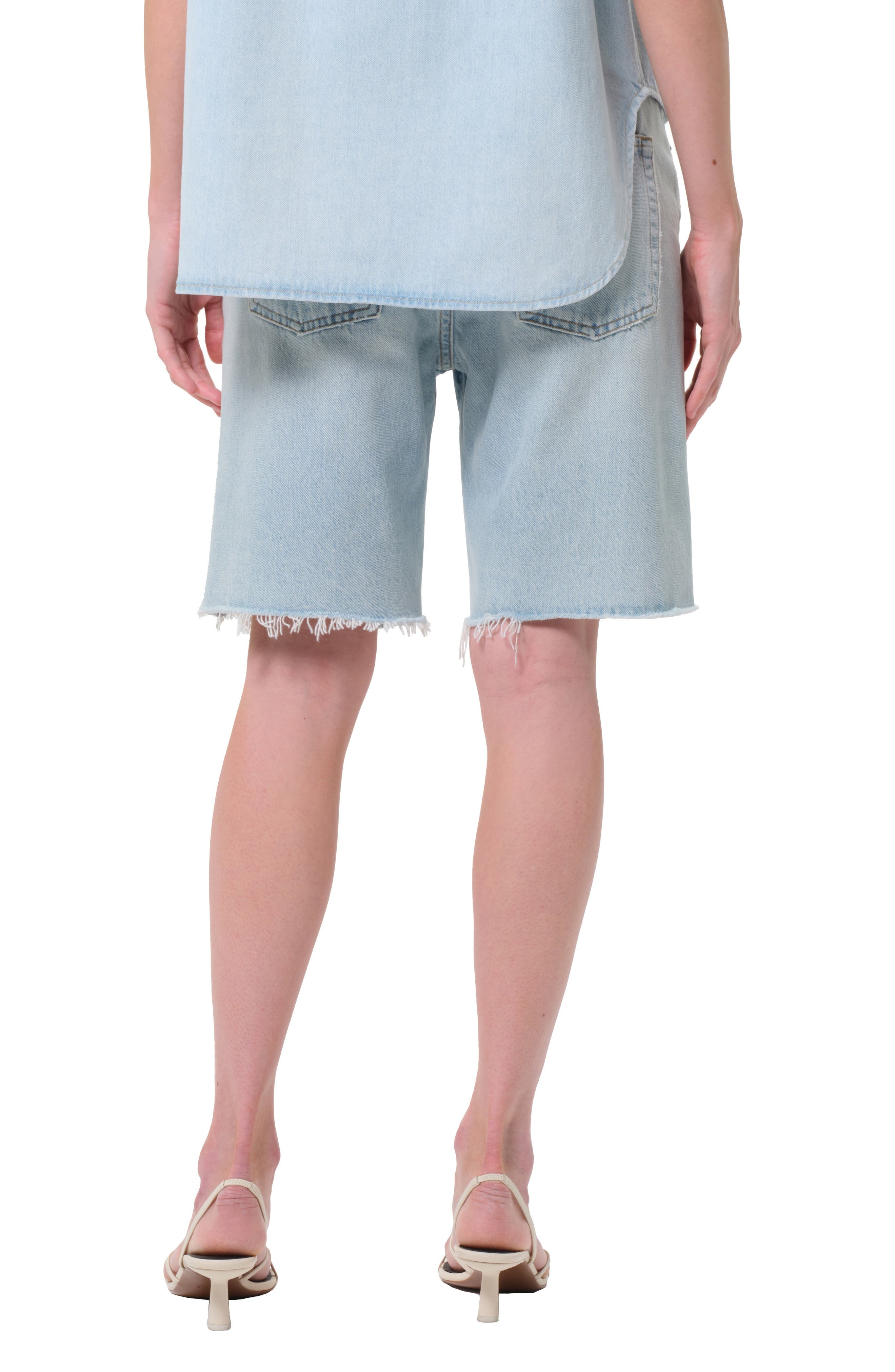 AGOLDE '90s Long Cutoff Denim Shorts in Fragment at Nordstrom - 2