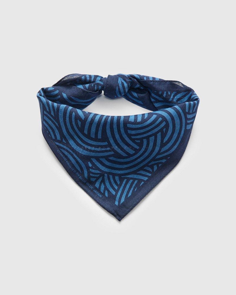 Blue Blue Japan "Mizuhiki Knot" Bandanna in Dark Navy outlook