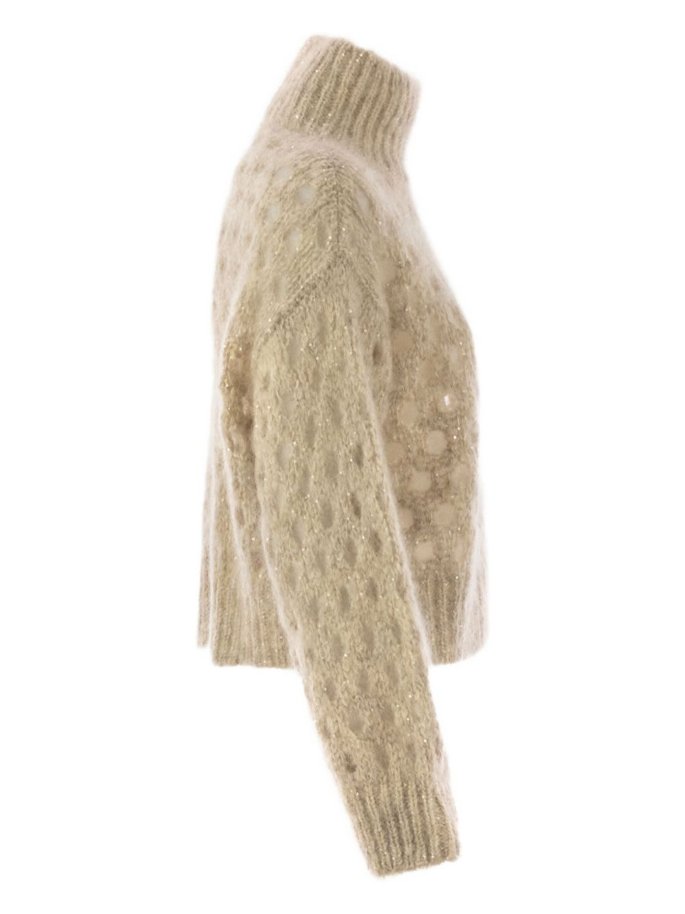 high-neck sequin-detail sweater - 3