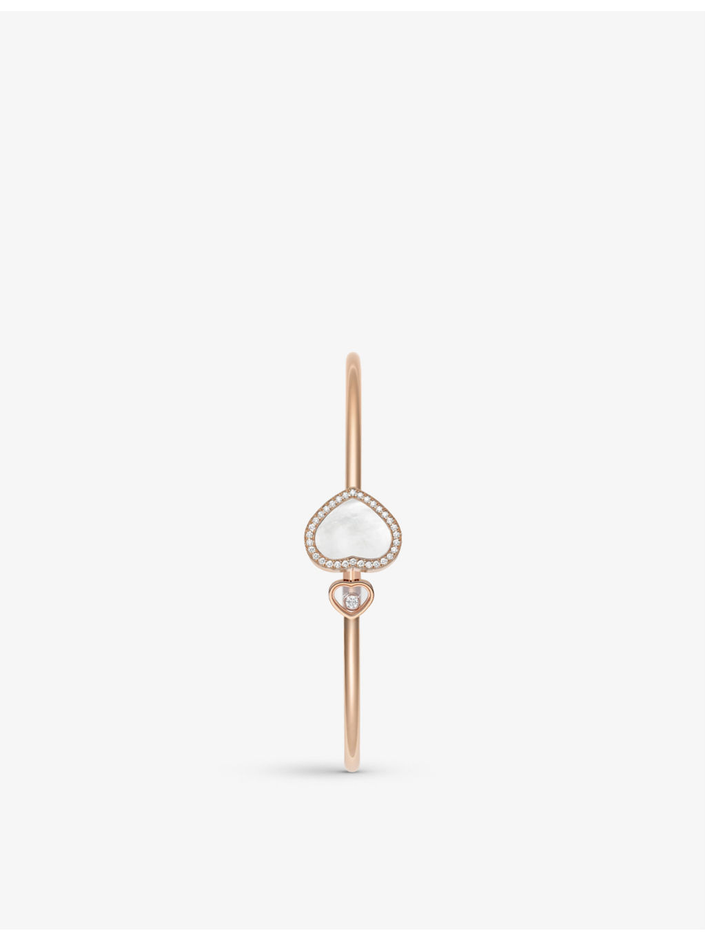 Happy Hearts 18ct rose-gold, 0.19ct round-cut diamond and mother-of-pearl bracelet - 2