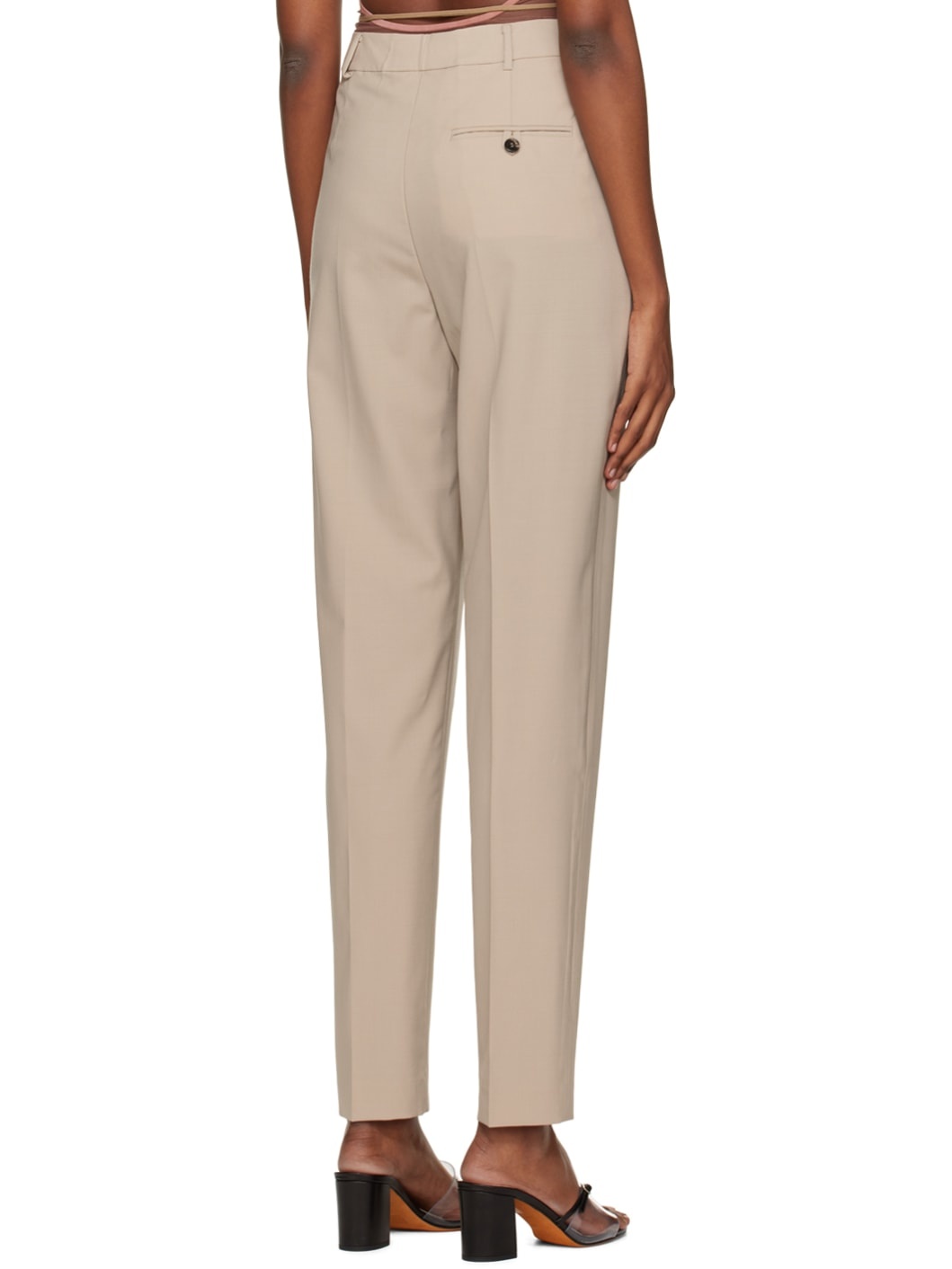 Beige Tailored Trousers - 3