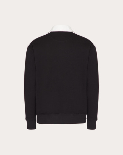 Valentino LONG SLEEVE COTTON POLO SHIRT WITH VLOGO SIGNATURE PATCH outlook