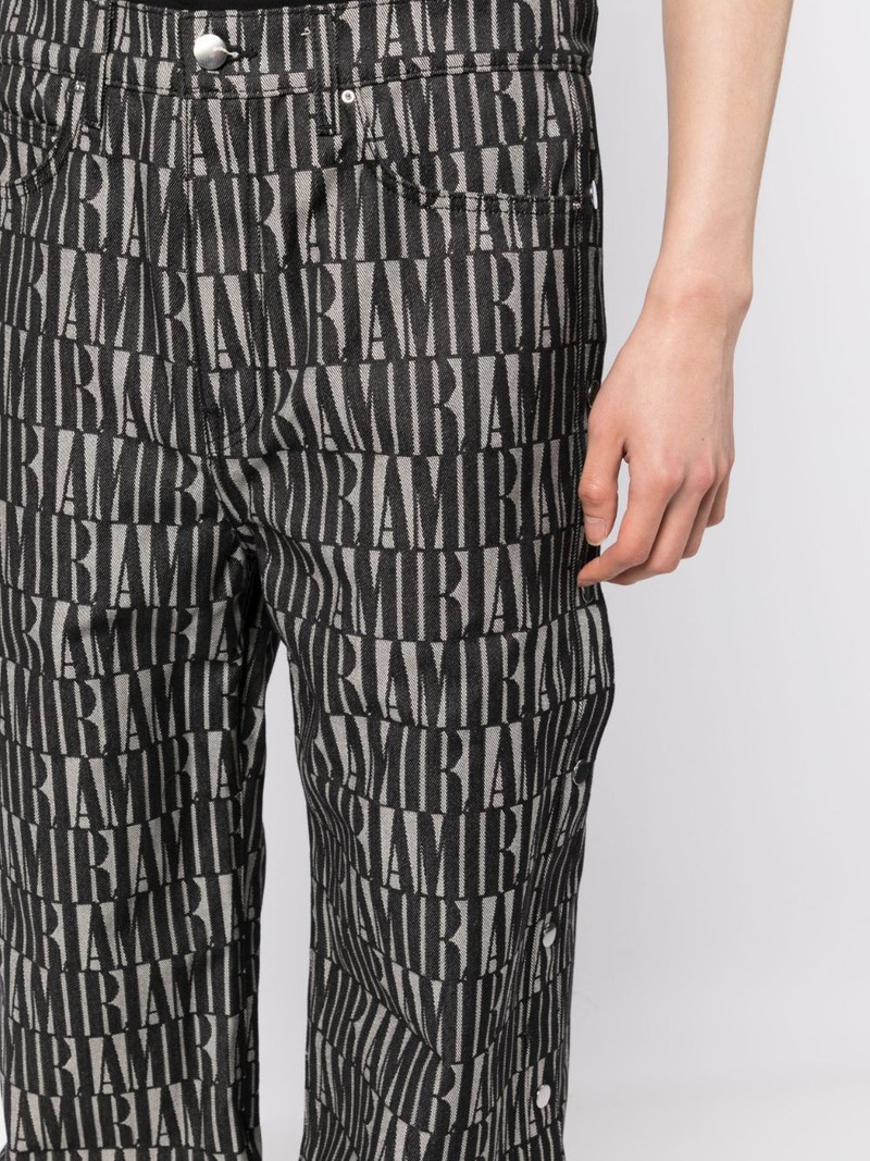 logo-print straight-leg trousers 5