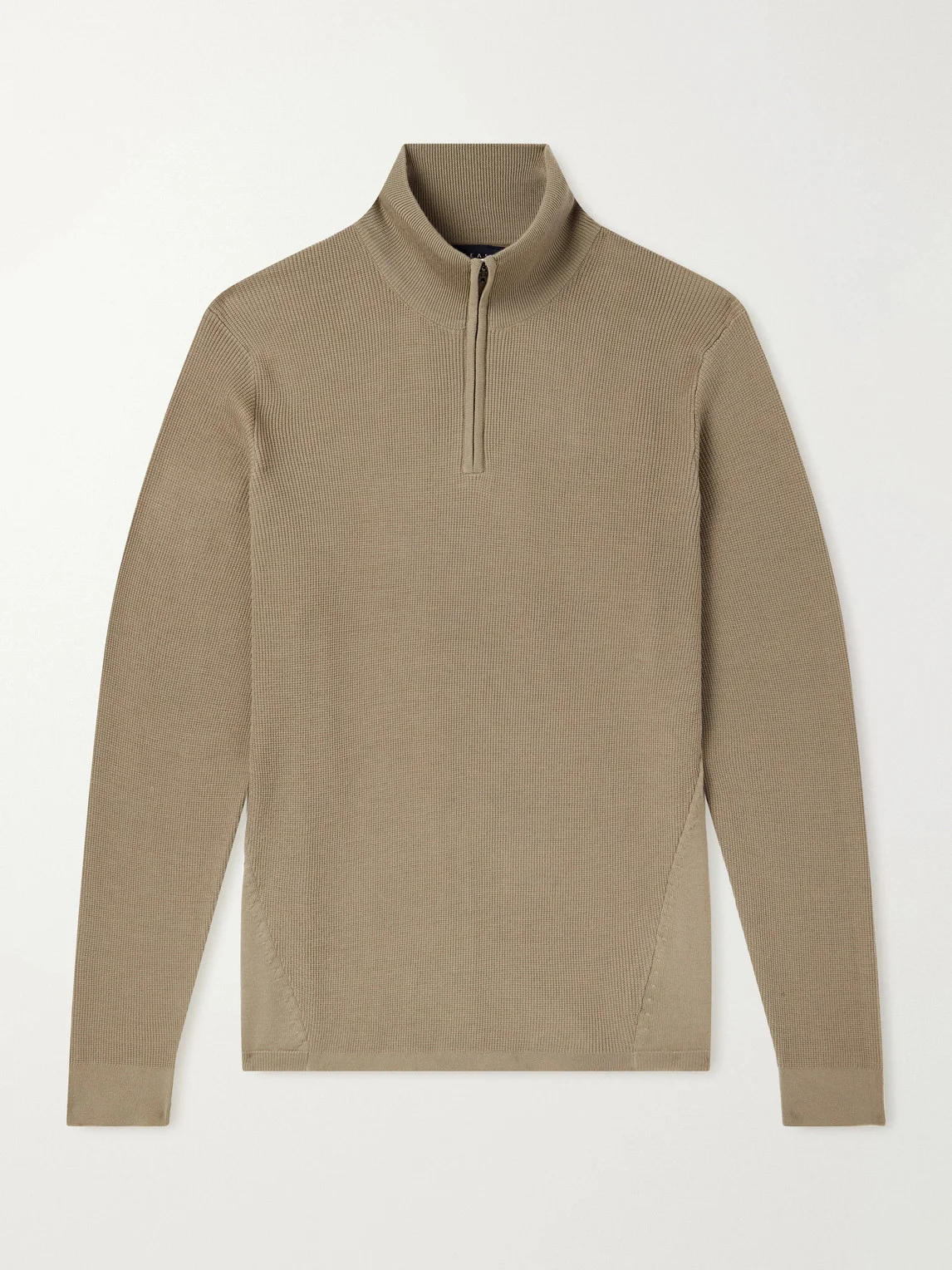 Waffle Turtle-Neck Wool-Knitted Sweater - 1