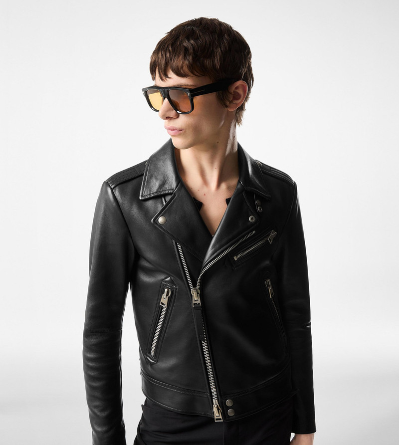 TOM FORD GRAIN LEATHER ASYMMETRIC BIKER outlook