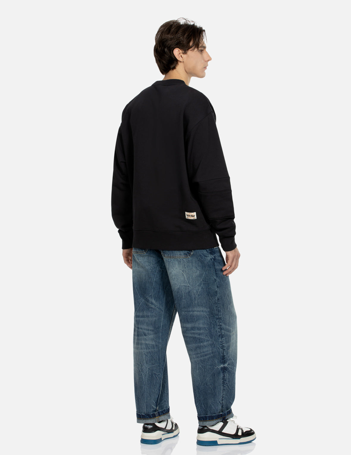 SEAGULL AND GODHEAD PRINT POCKET LOOSE FIT SWEATSHIRT - 4