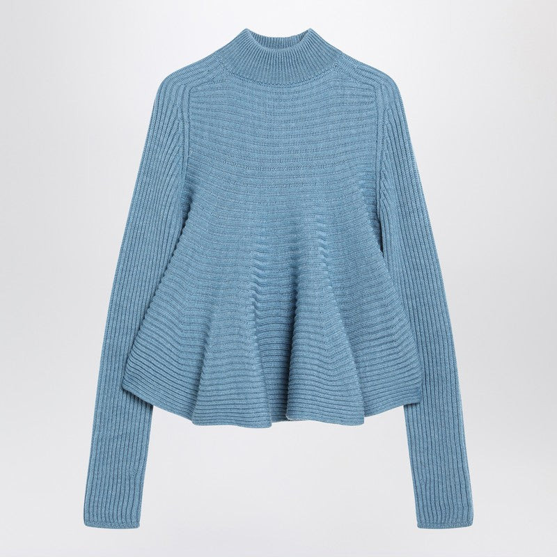 Sportmax Baby-Doll Blue Knit Top In Wool Women - 1
