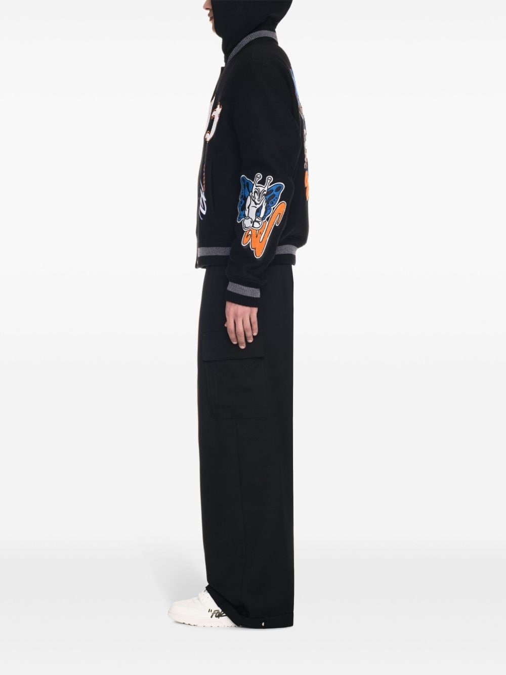 chenille-logo bomber jacket - 3