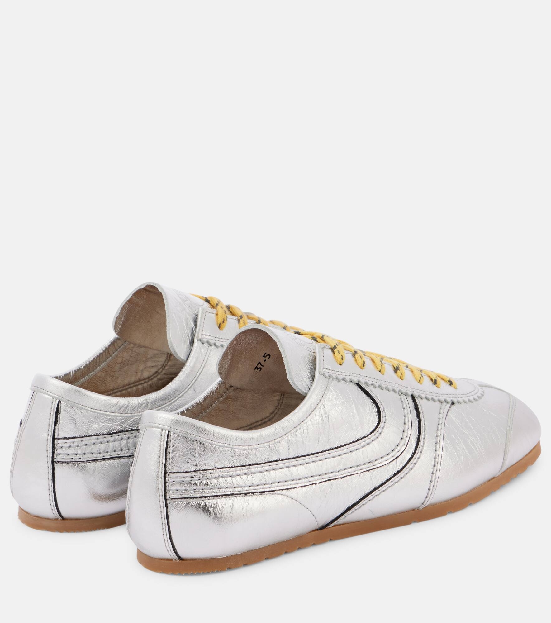 Metallic leather sneakers - 3