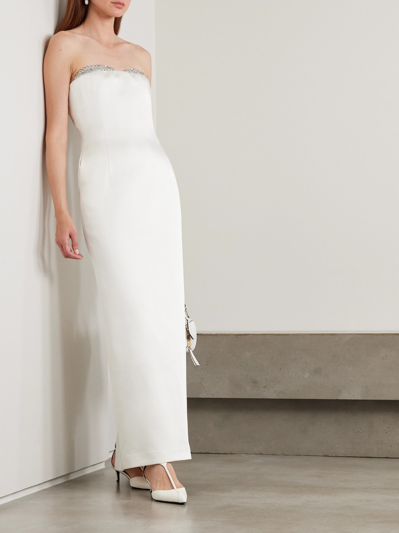 THE NEW ARRIVALS ILKYAZ OZEL Noele Strapless Crystal-embellished Satin Gown outlook