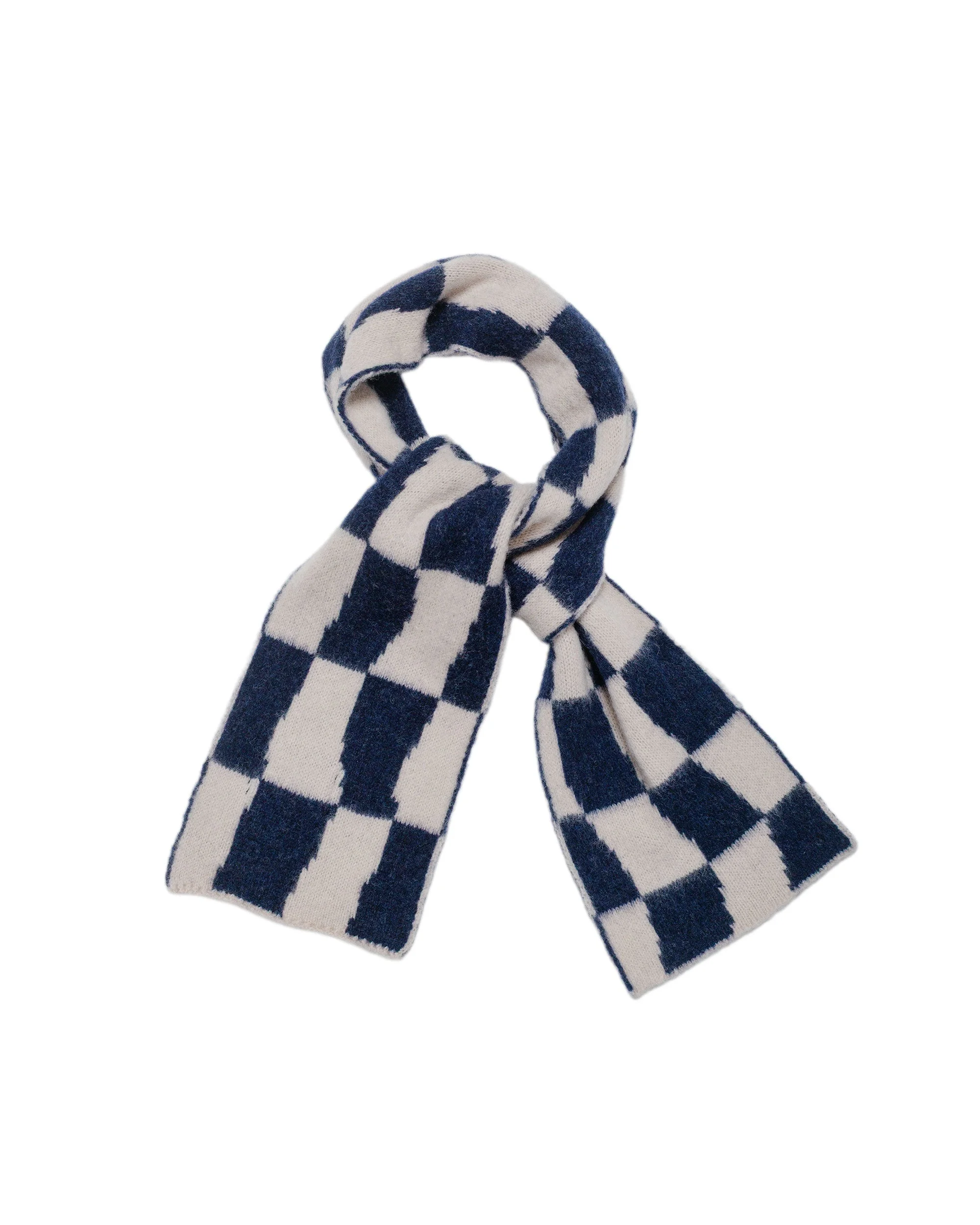 Mini Checkerboard Scarf Navy - 1