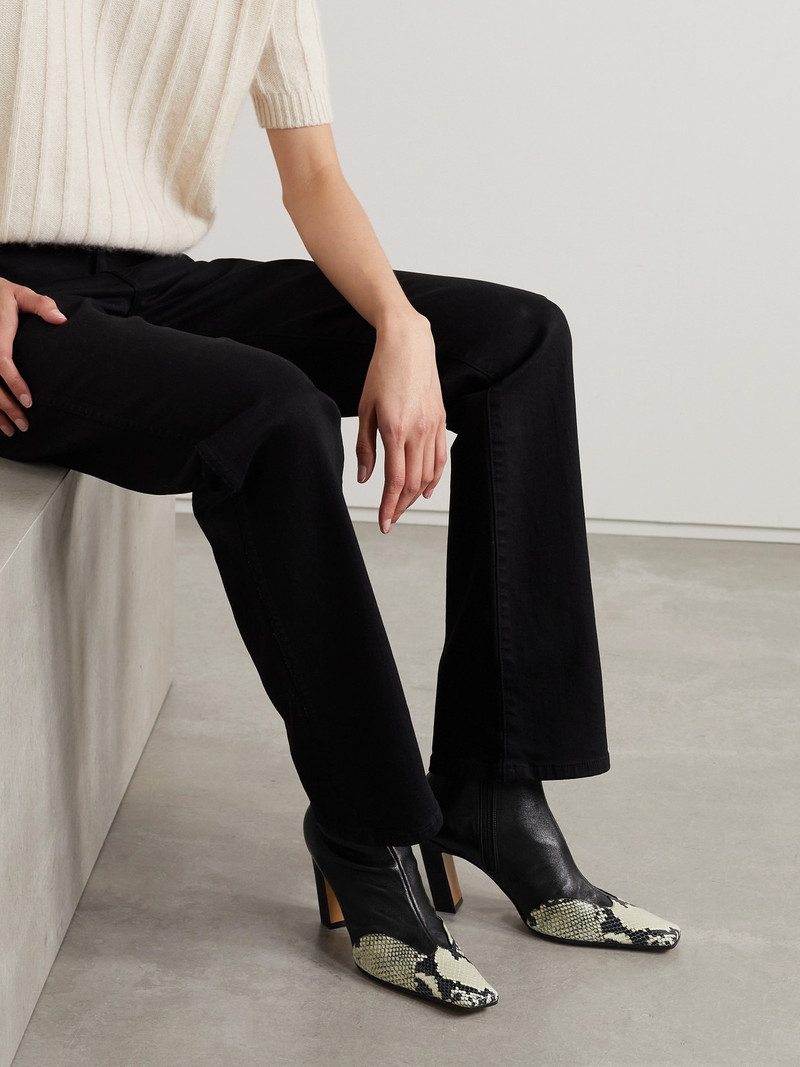 KHAITE Nevada Leather Ankle Boots outlook