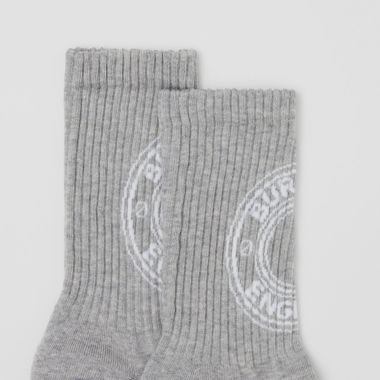 Logo Graphic Intarsia Technical Stretch Cotton Socks - 2