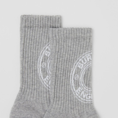 Burberry Logo Graphic Intarsia Technical Stretch Cotton Socks outlook