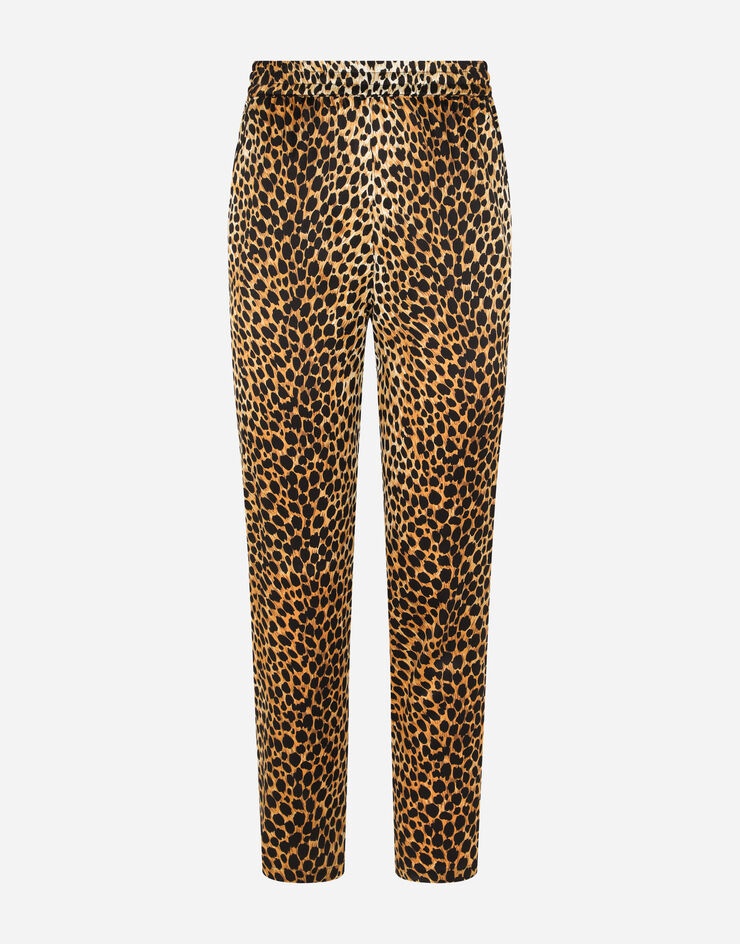 Ocelot-print satin pajama pants - 3