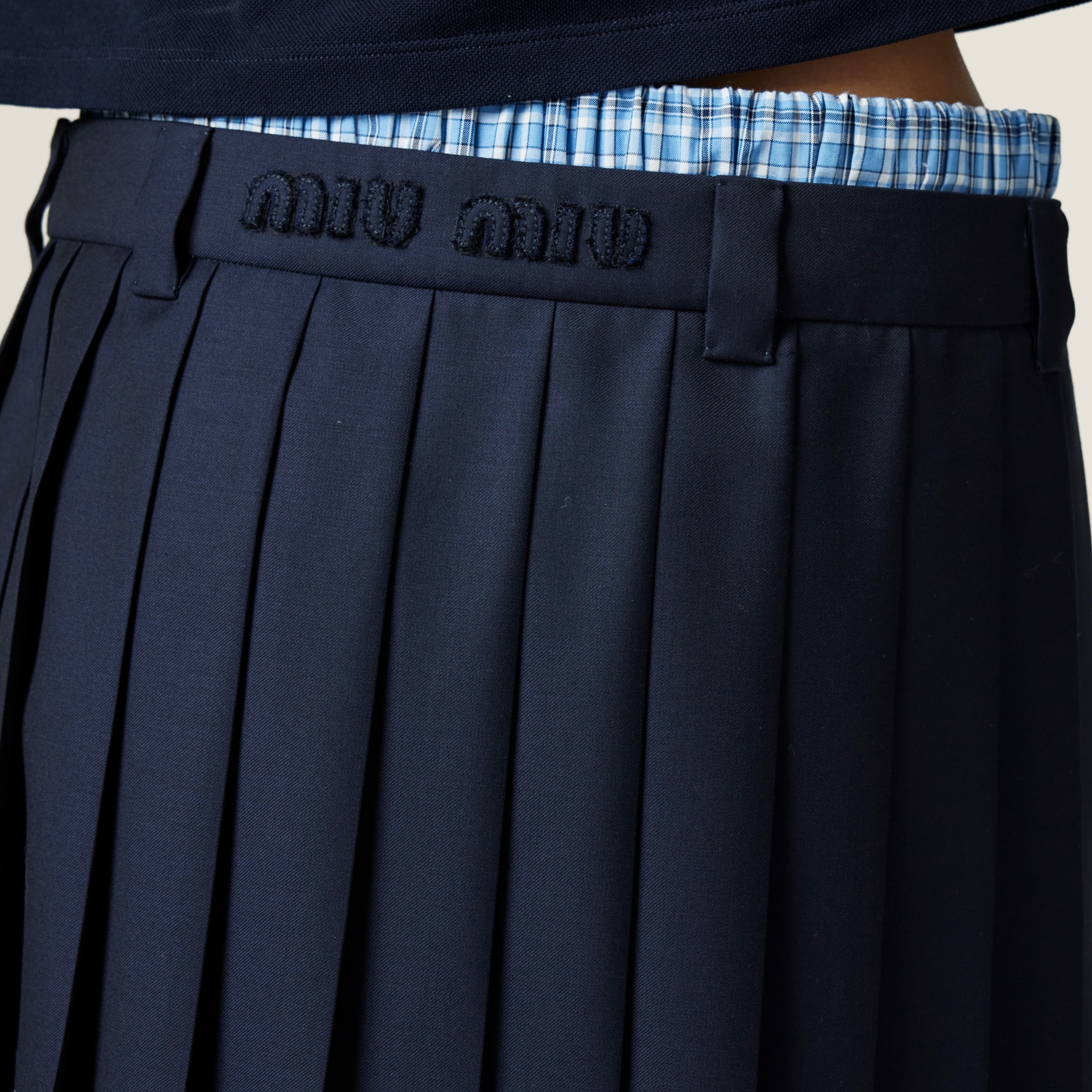 Pleated batavia miniskirt - 5