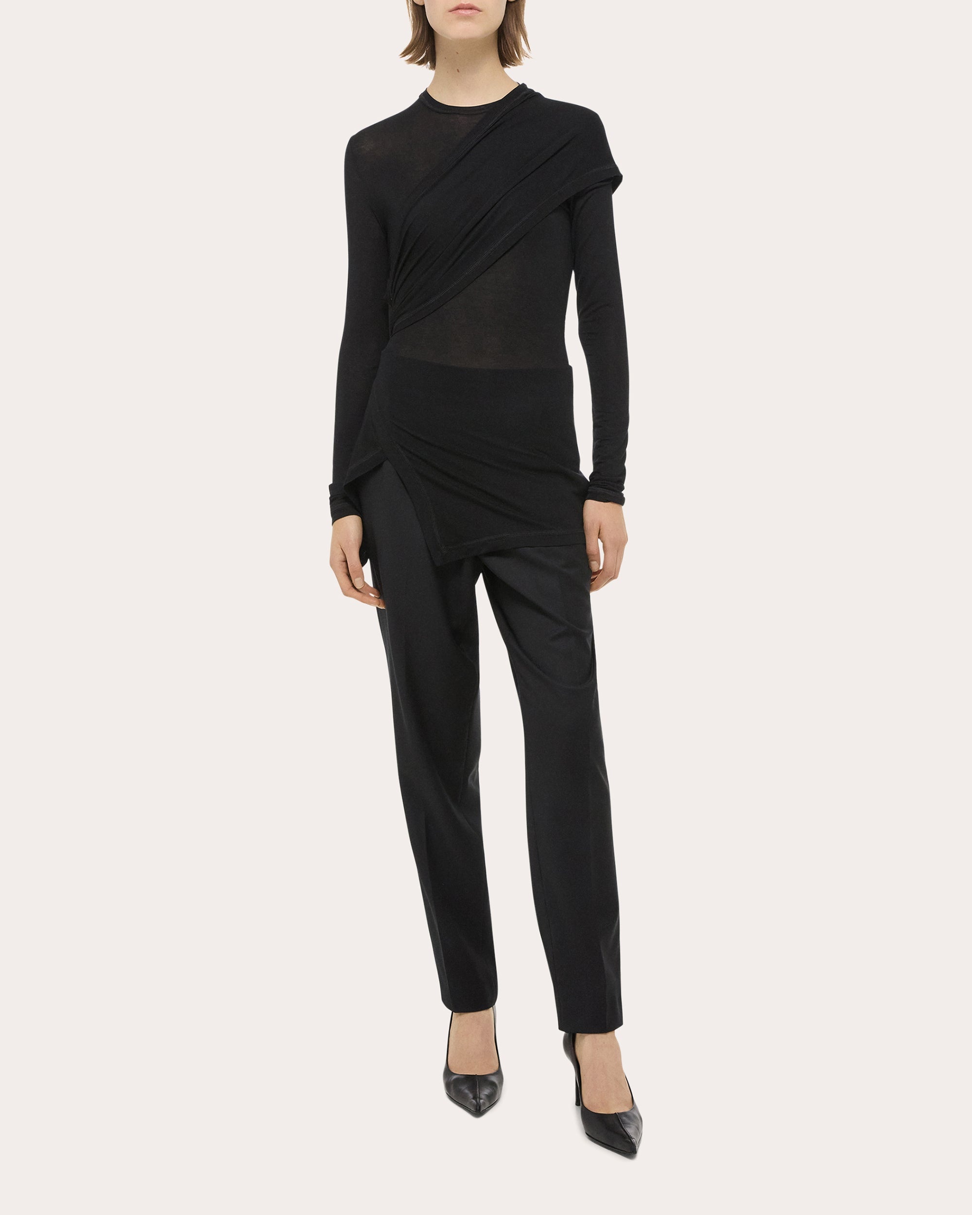 Jersey Protection Long-Sleeve Wrap Top - 5