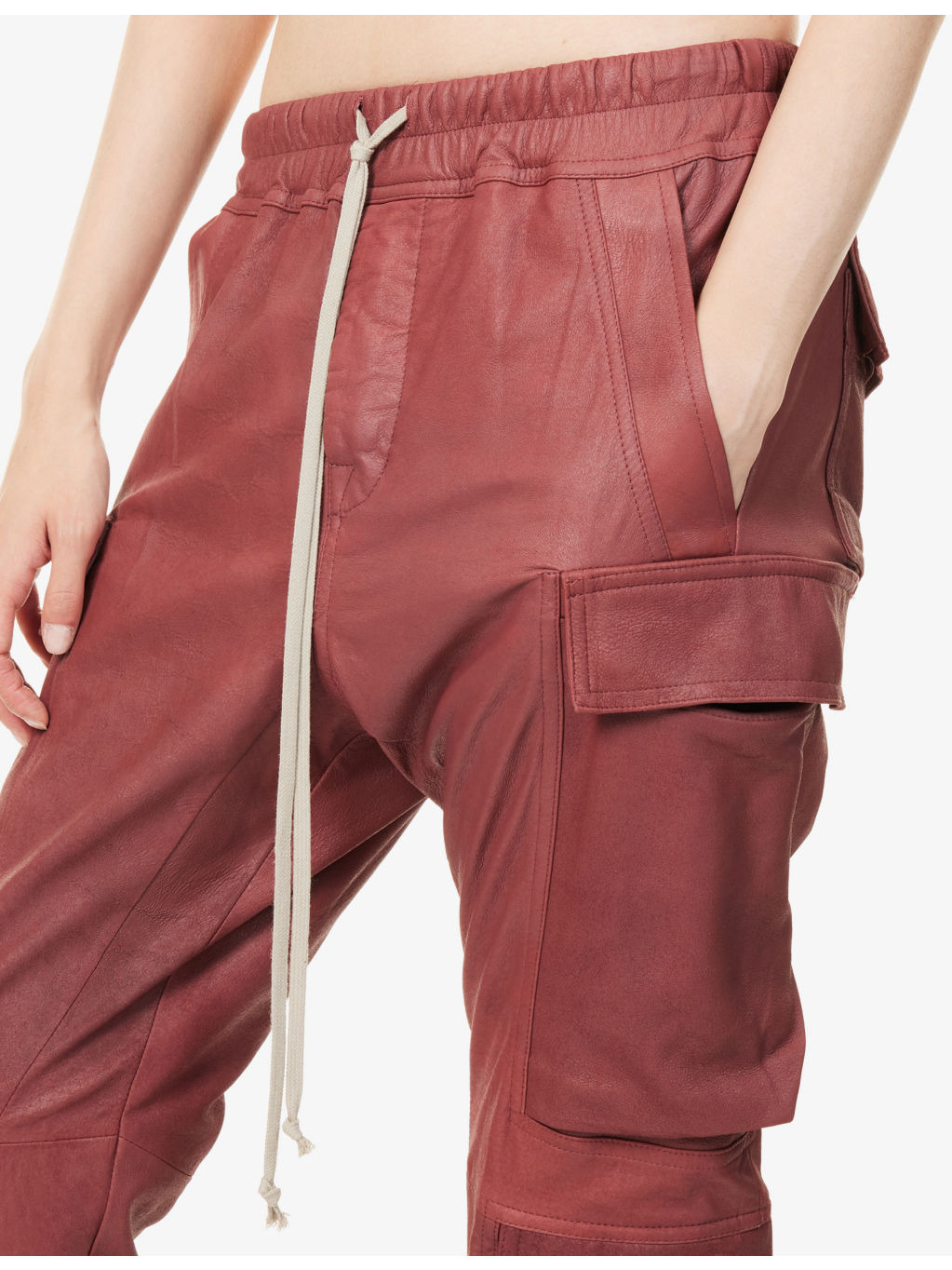 Mastodon Tapered-Leg Leather Trousers - 5