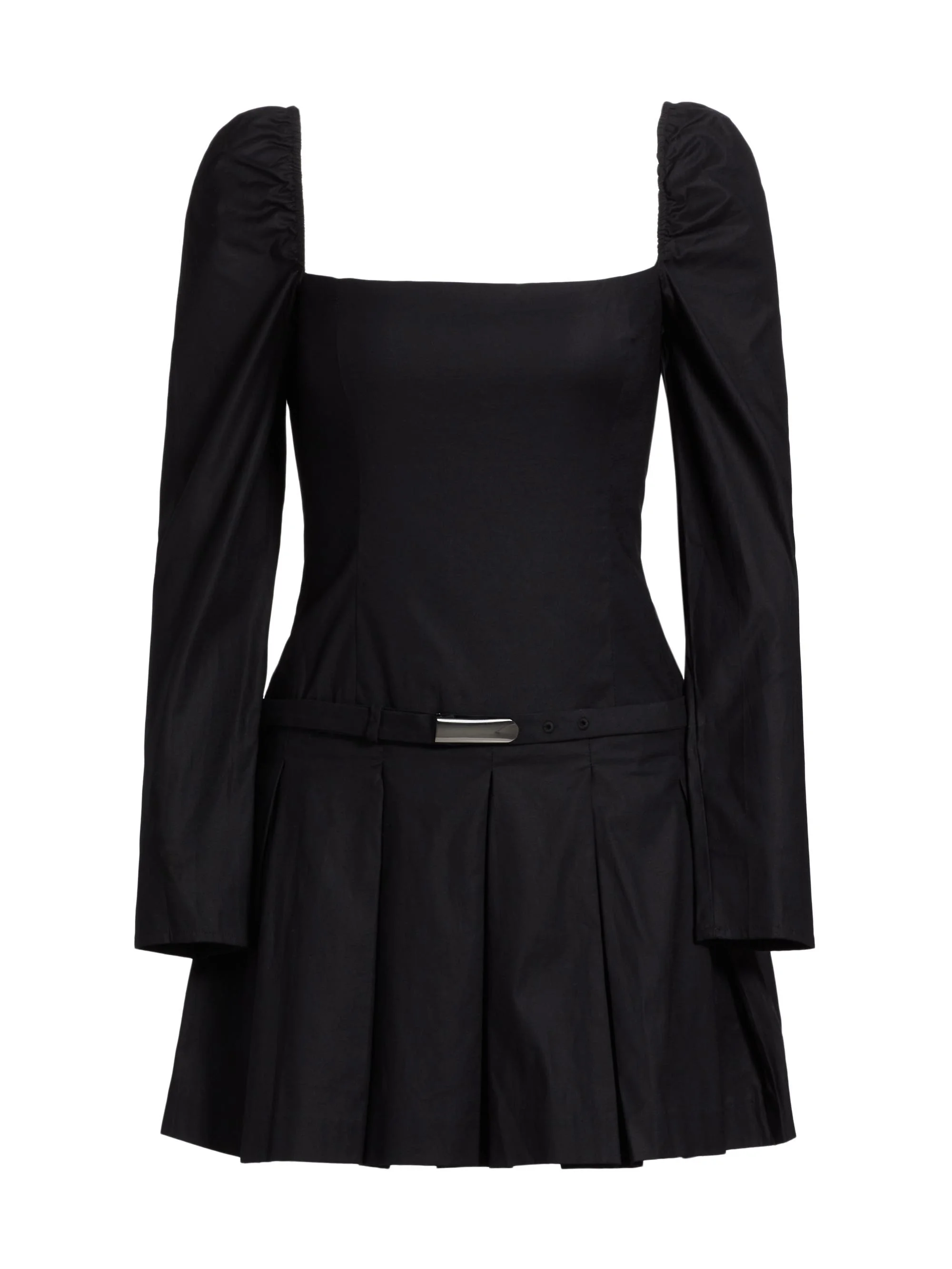 Women's Luella Poplin Square-Neck Minidress - Black - 1