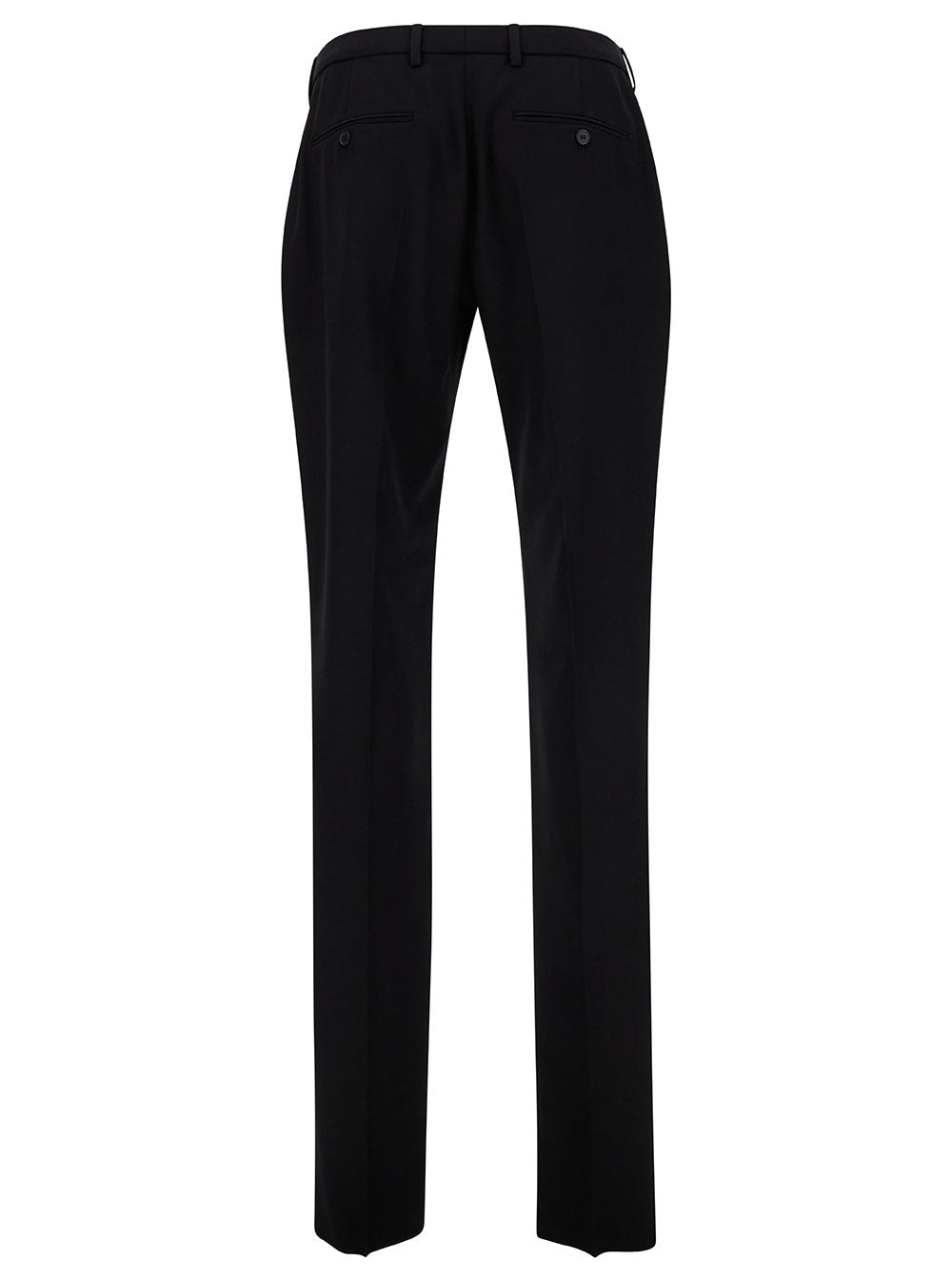 Saint Laurent Men Black Tailored Pants With Front Pinces In Wool Man - 2
