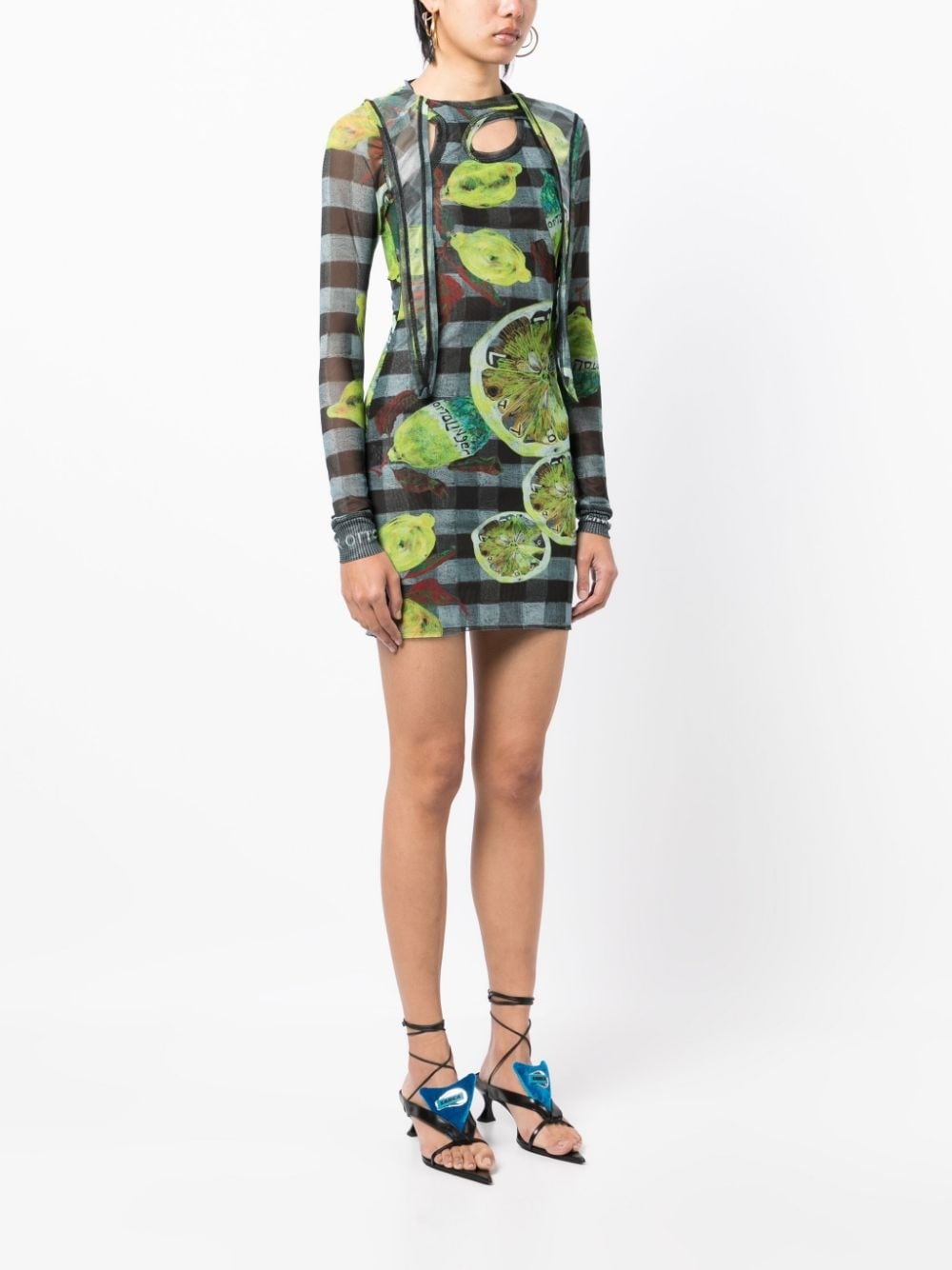 graphic-print hooded dress - 3