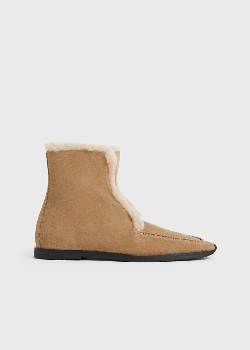 Shearling-edge winter boots caramel/ecru - 1