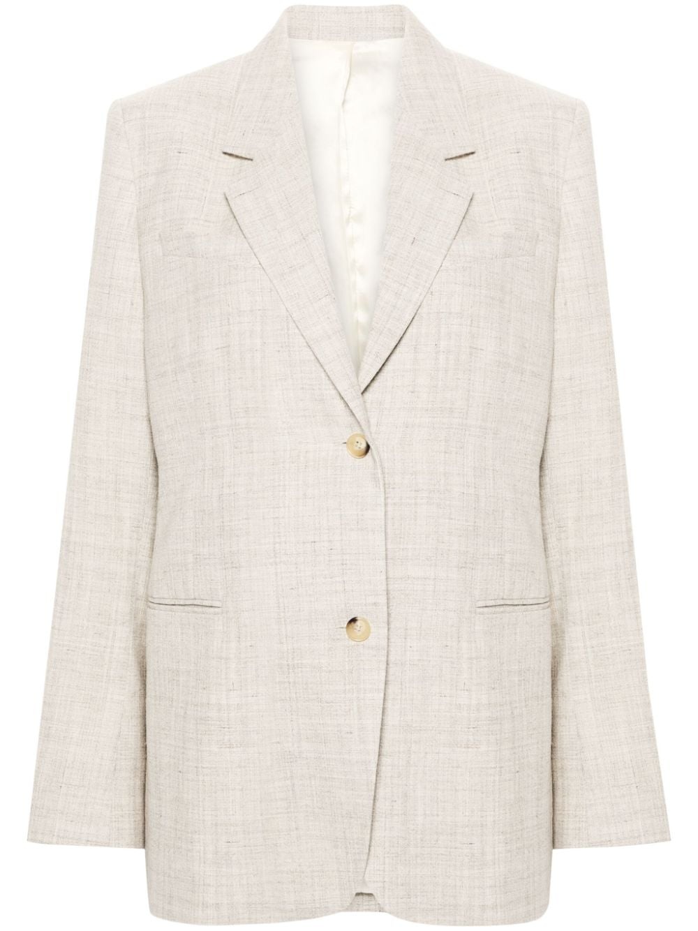 single-breasted twill blazer - 1