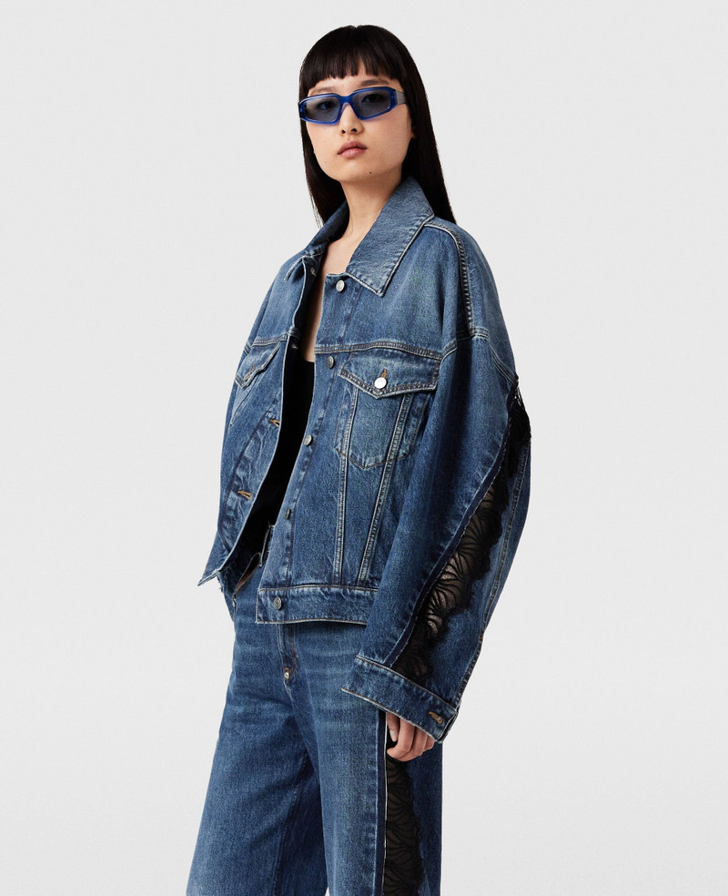 Lace-Insert Denim Jacket 6