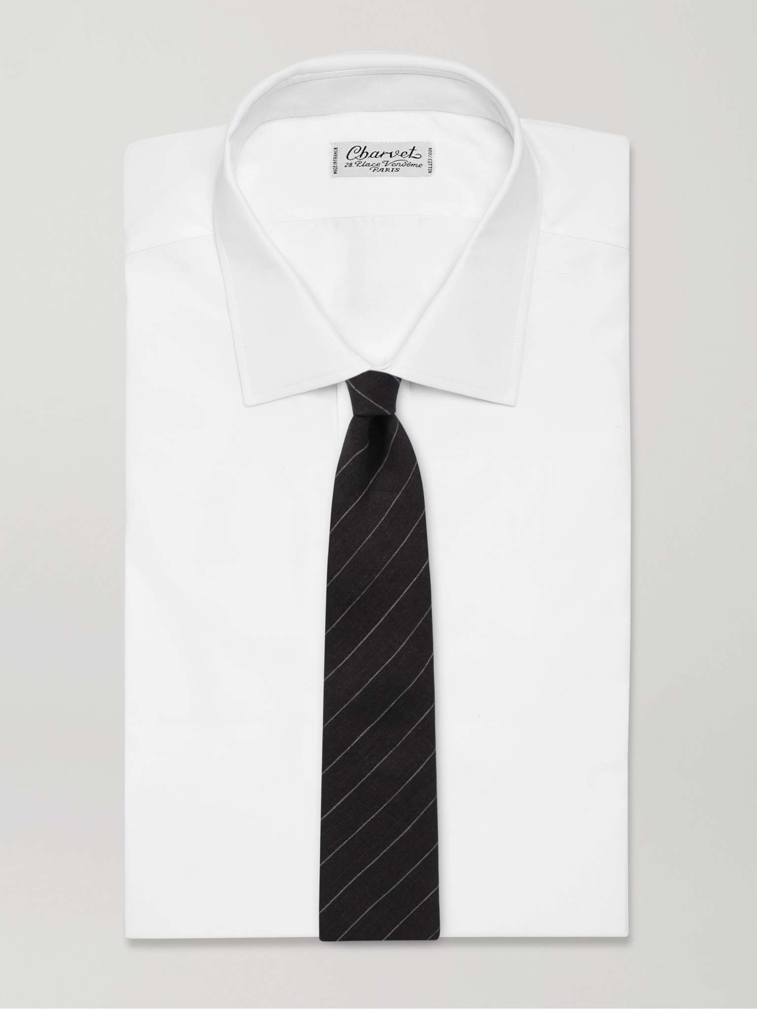 7.5cm Striped Linen Tie - 2