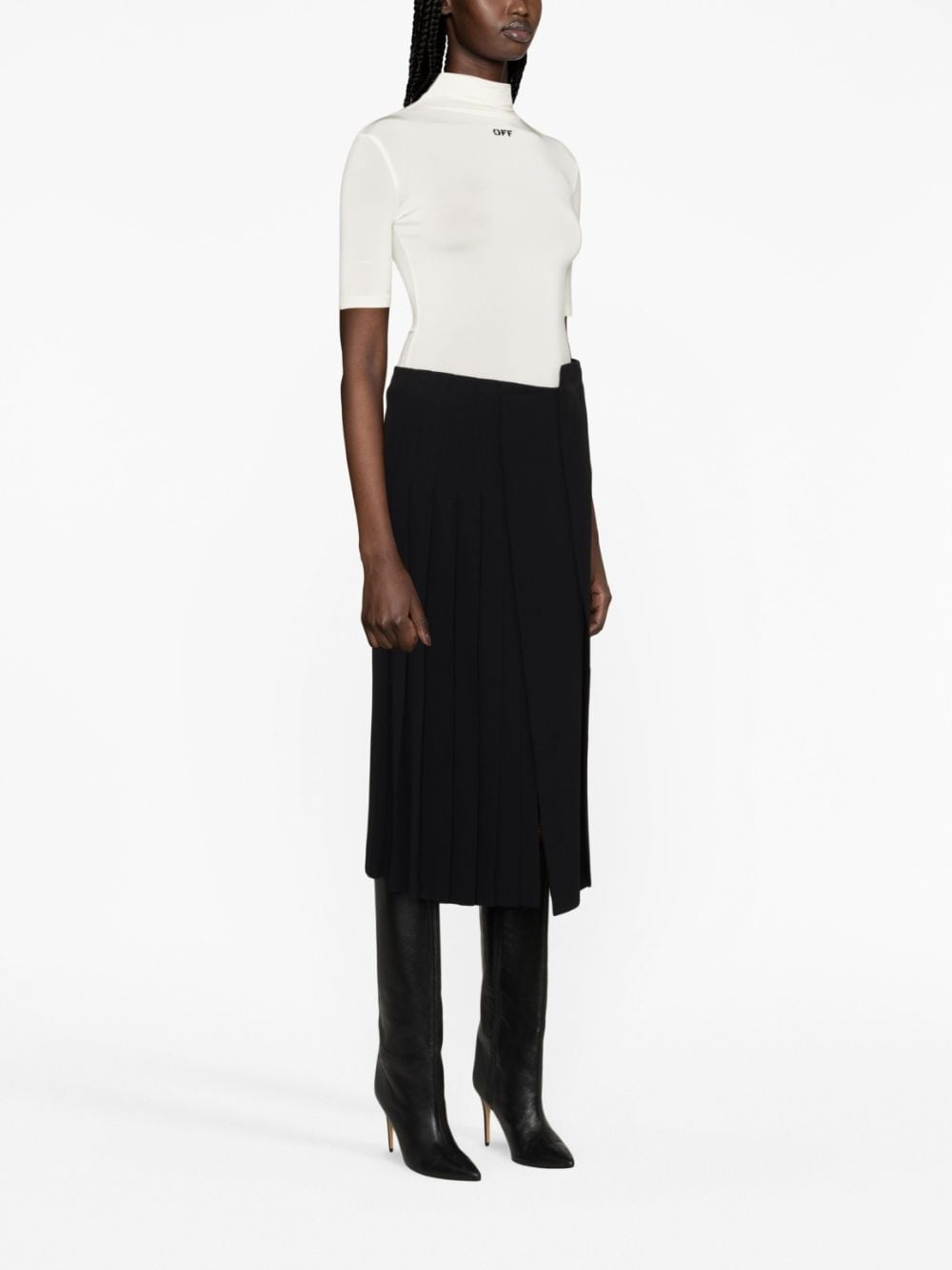 logo-print mock-neck top - 3
