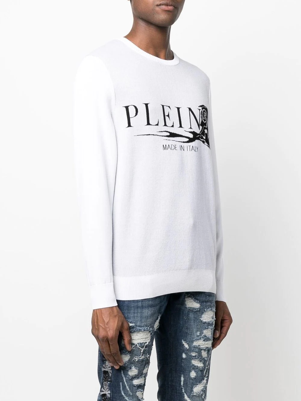 logo-print crew neck sweatshirt - 3