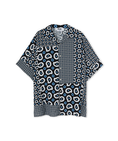 MSGM Viscose fluid shirt with "Patchwork Paisley" print outlook