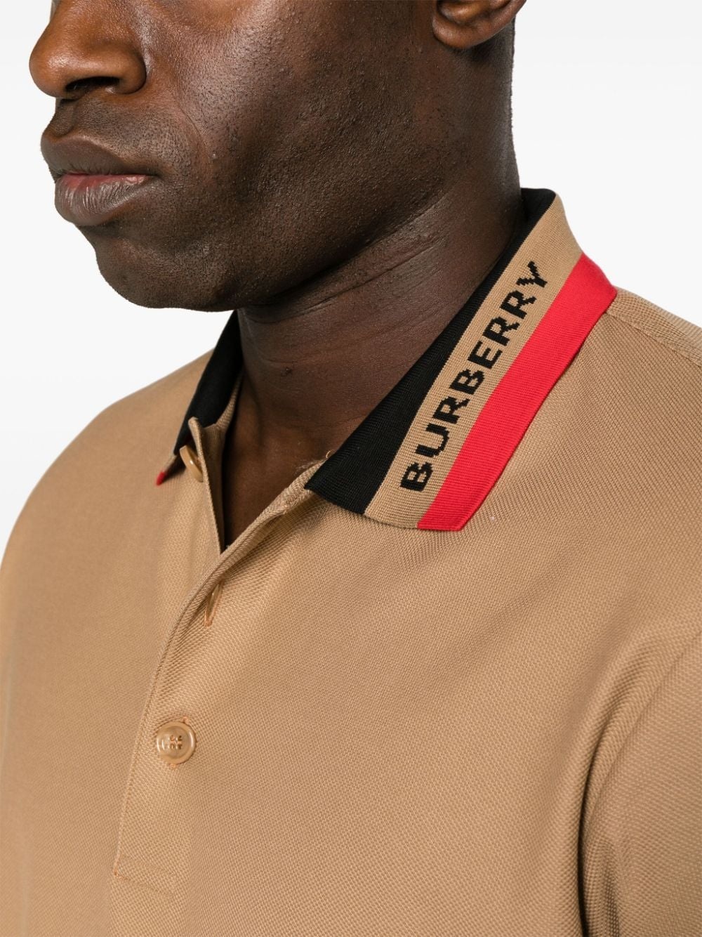 contrasting-collar cotton polo shirt - 5