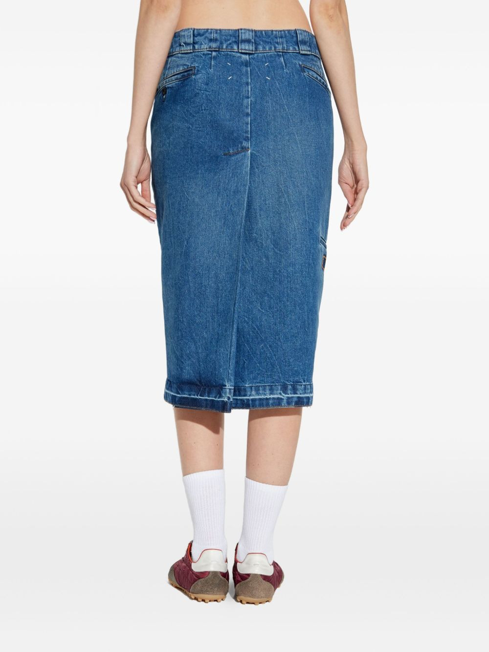 welt-pocket denim skirt - 3
