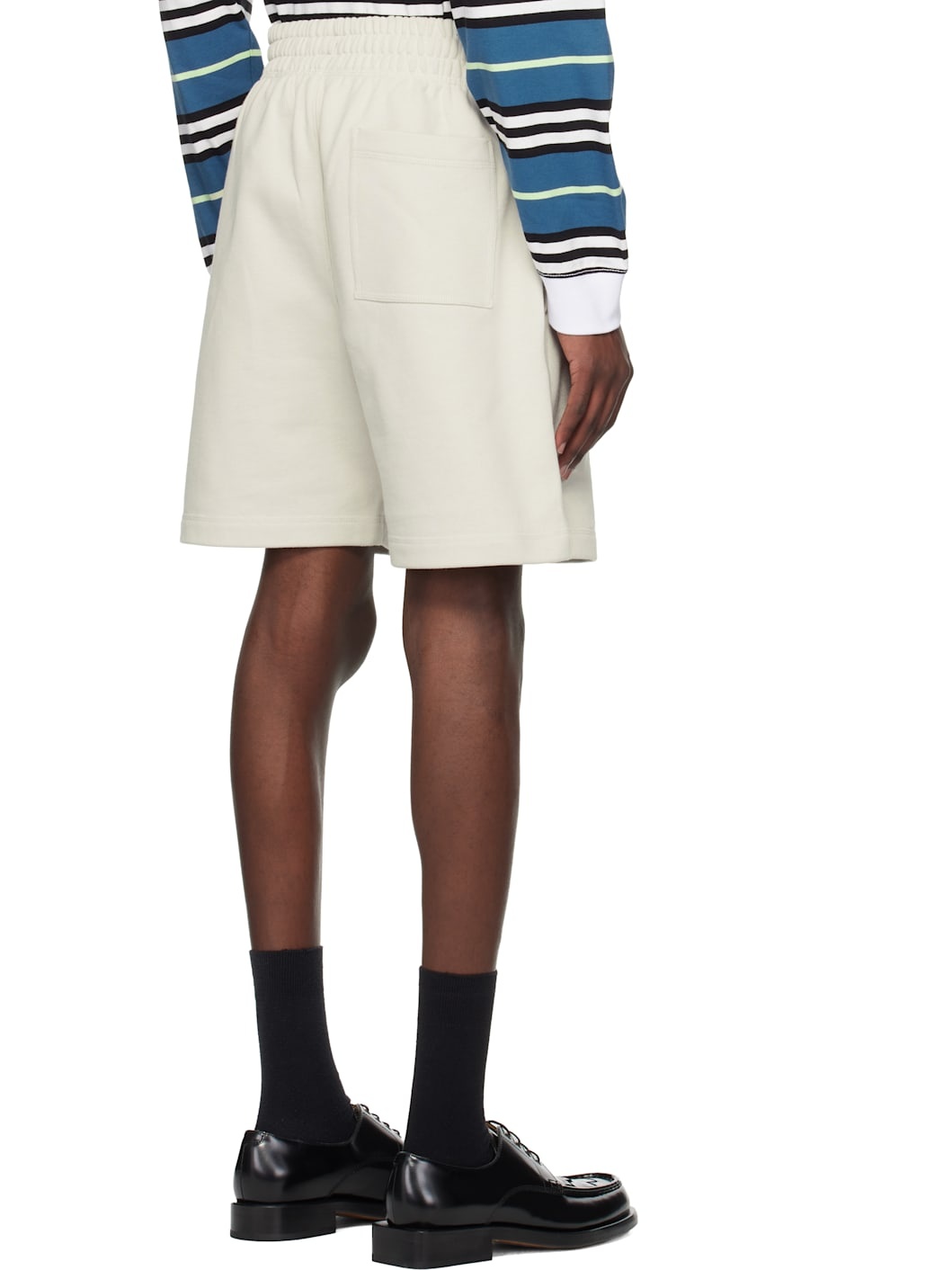 Off-White Knot Logo Cotton Shorts - 3