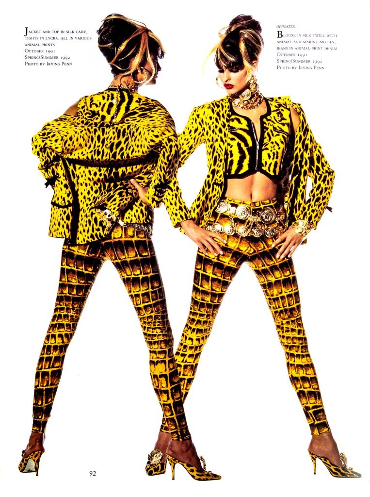 MONUMENTAL Gianni Versace Spring 1992 ANIMALIER Runway Leopard Print Silk Blazer Skirt Set 42 - 2