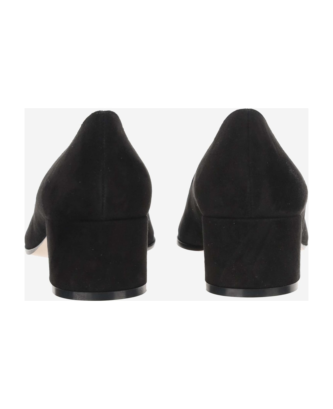 Black Suede Pumps - 4