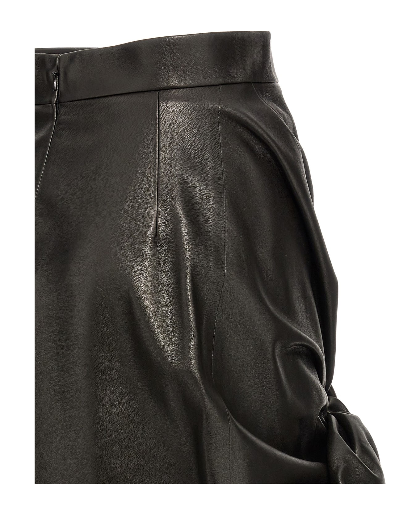 Leather Skirt With Maxi Bow - 4
