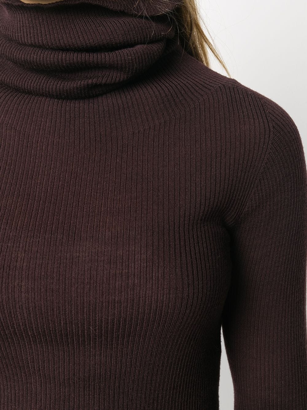 rollneck long-line knit top - 5