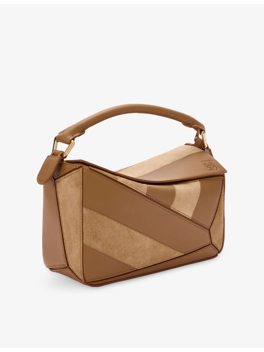 Puzzle Stripes Small Leather Top-Handle Bag - 7