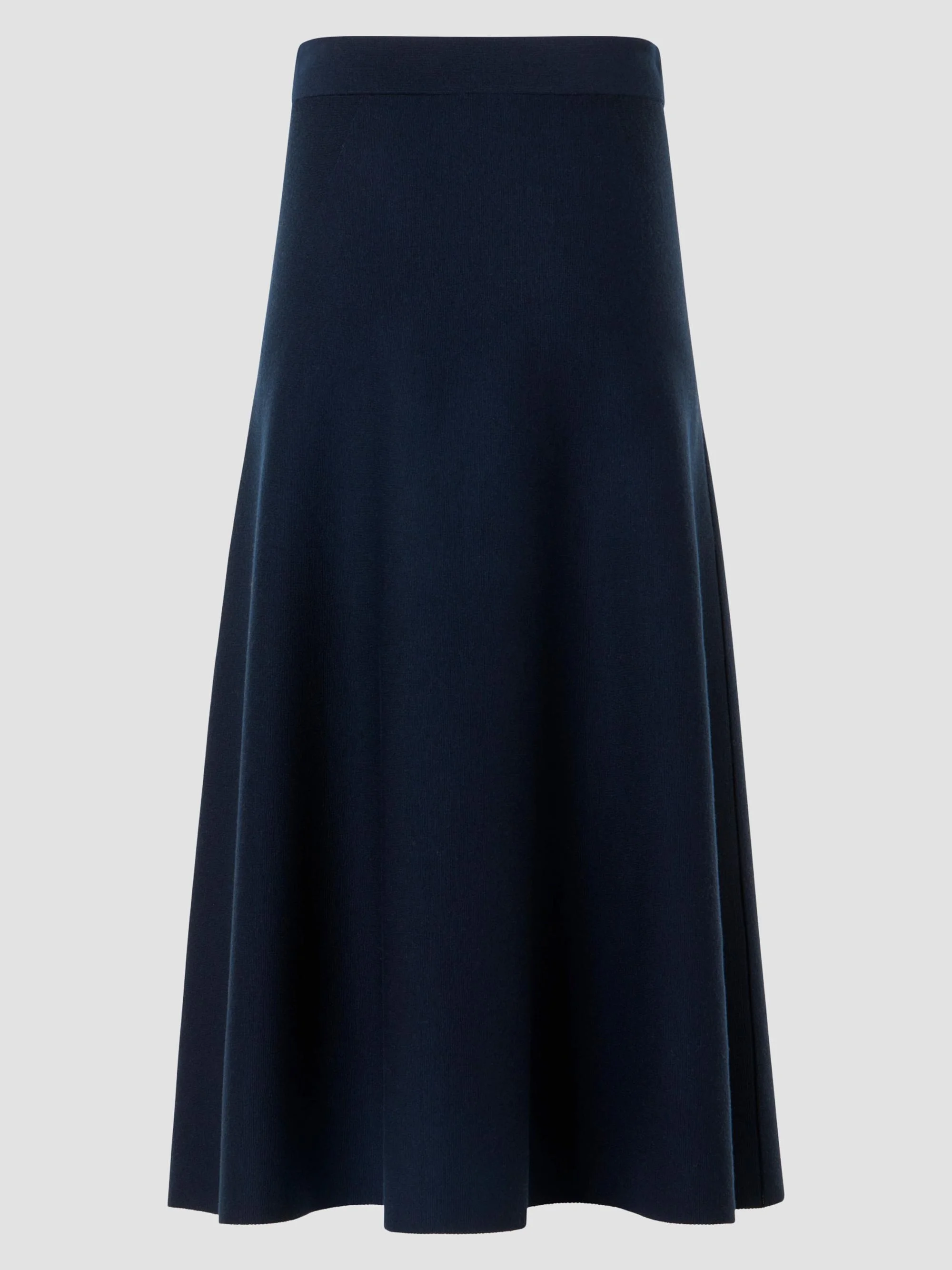 Women's Stretch-Wool Midi Skirt - Navy - 1