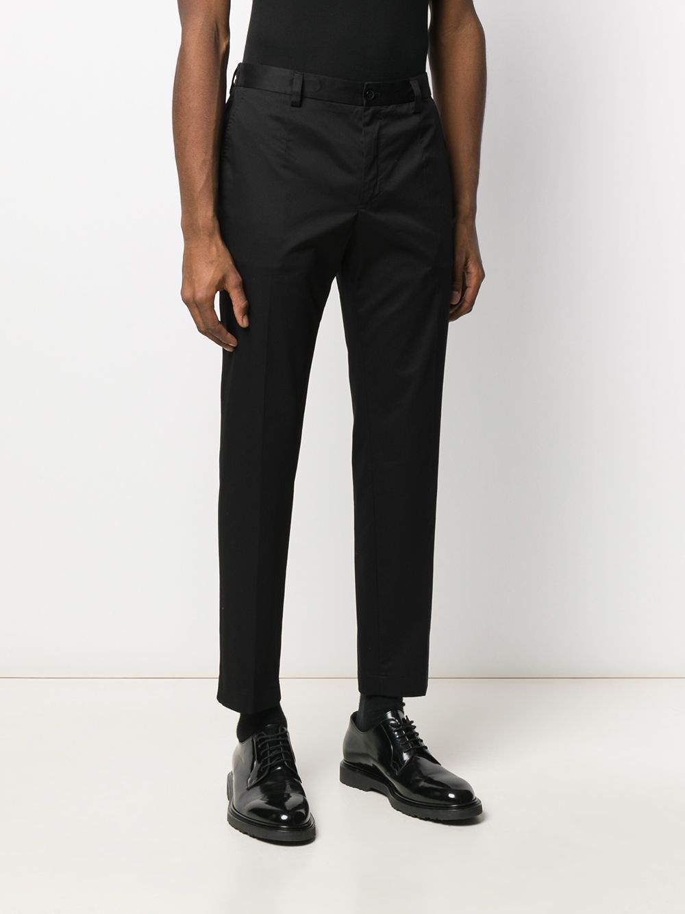 straight leg tailored trousers - 3