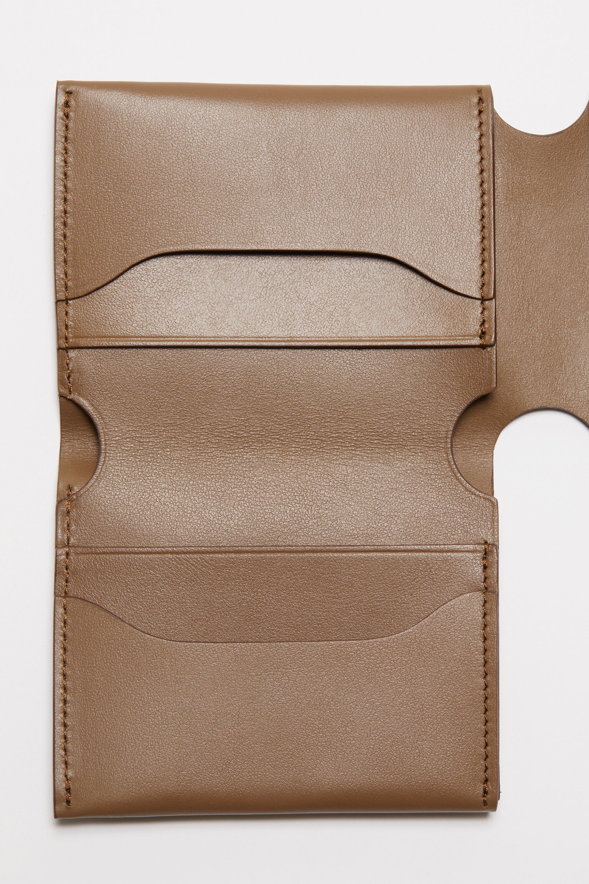 Leather trifold wallet - Camel brown - 5